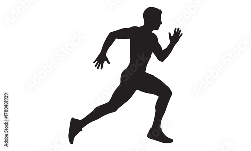 Dynamic male runner silhouette in motion