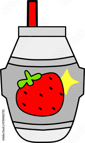 Sweet Strawberry Smoothie Bottle with Sparkle