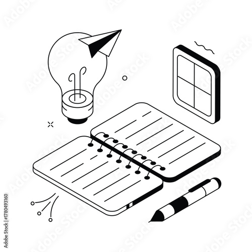 Well designed amazing illustration of new year ideas in modern style