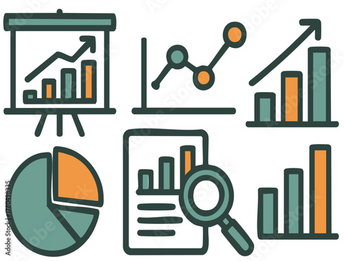 성장,지표,통게 아이콘,