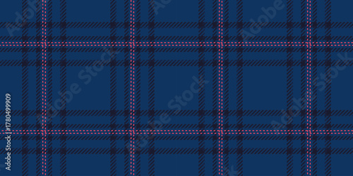 Industry tartan seamless plaid, nostalgic fabric texture textile. Teen vector pattern check background in dark and blue colors.