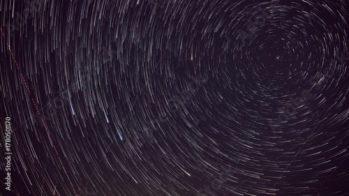 Wallpaper Mural Milky way star-trails and constellations photographed from a dark countryside location. Time-lapse video. Torontodigital.ca