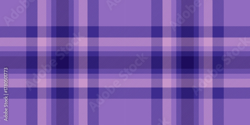 Cool texture tartan background, italian check seamless vector. Packing pattern plaid fabric textile in indigo and violet colors.