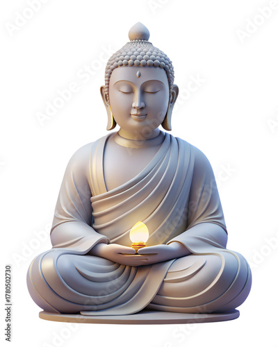 Peaceful Buddha Figurine with Soft Candlelight for Spiritual Enlightenment and Balance