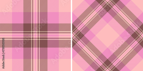 Vector plaid texture of check seamless tartan with a pattern fabric textile background. Set in skin colors. Trendy fashion essentials.