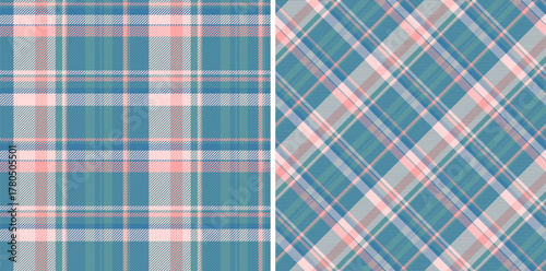 Pattern plaid seamless of background check tartan with a vector texture fabric textile. Set in vintage colors for decorating styles interior .