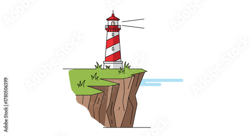 Captivating lighthouse stands tall on rugged cliff edge, a beacon of hope and guidance for nautical adventures, offering a serene coastal vista