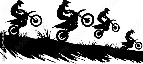 Motocross Riders Silhouette