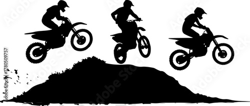 Motocross Riders Silhouette
