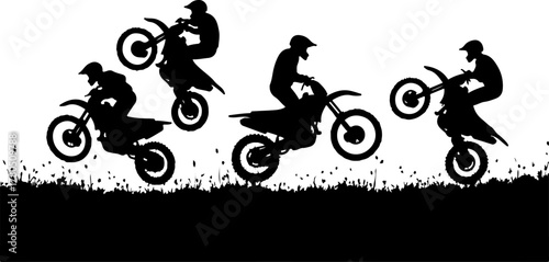 Motocross Riders Silhouette