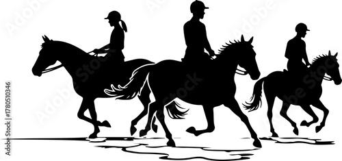 Horse Riders Silhouette