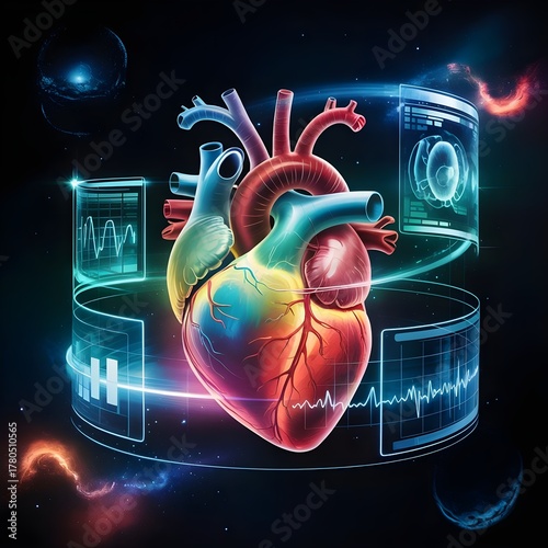 Digital Holographic Human Heart 3D Concept