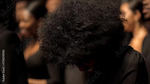 Choral performance with joyful singers in a lively urban setting during the evening