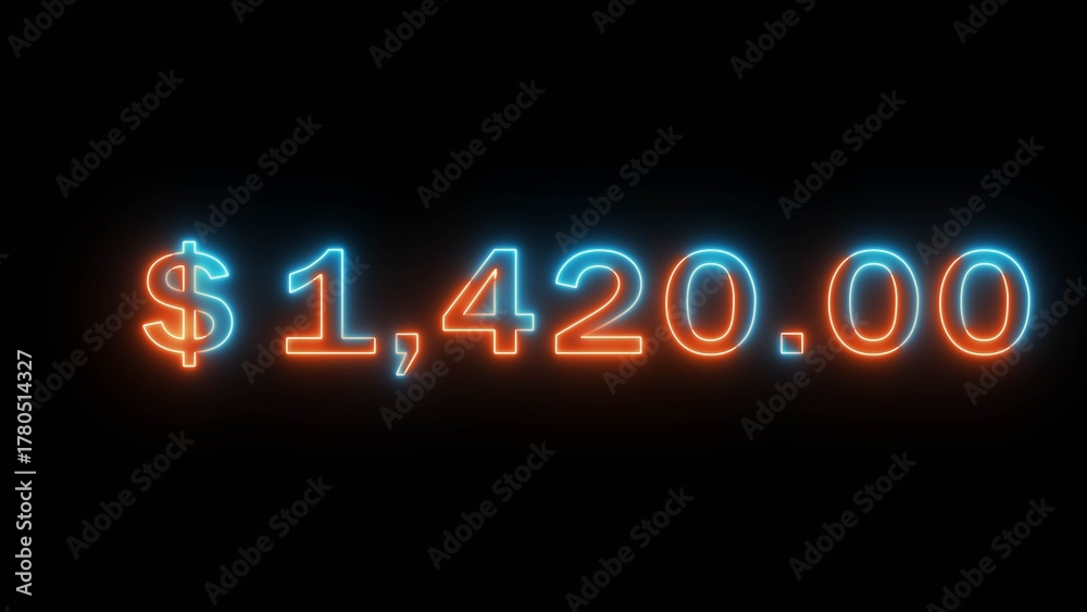 Fototapeta premium Business counting dollar illustration number. Financial count dollar number.