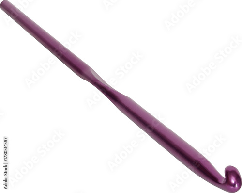 Metal crochet hook isolated on white background