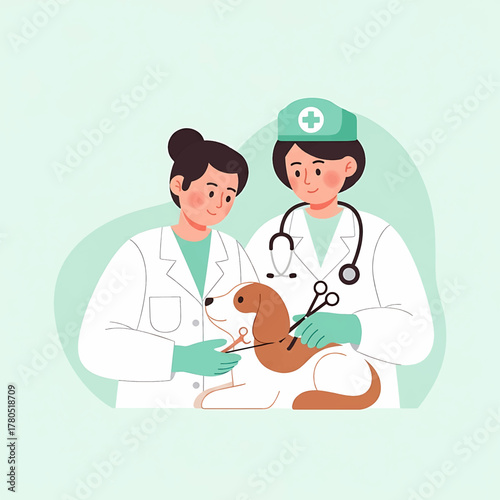 Dedicated veterinary professionals deliver expert medical attention and compassionate care to a beloved pet, ensuring optimal health and well-being for animals