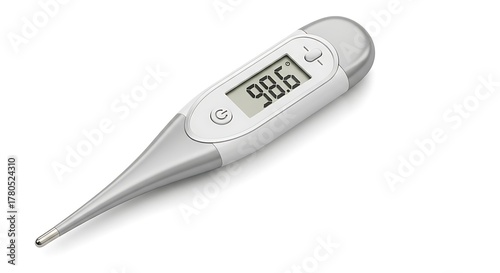 Digital thermometer medical device showing healthy temperature