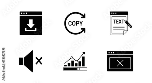 Download icon from simple user interface with three dots at top, download graphic