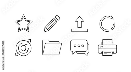Star icon line art design, favorite symbol, rating or best choice sign