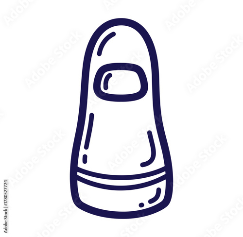 Simple hand drawn line art illustration of a cute ghostly halloween character design.