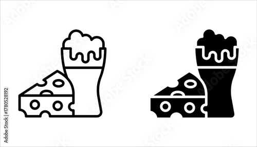 Fast food icon set. filled flat sign for mobile concept and web design on white background