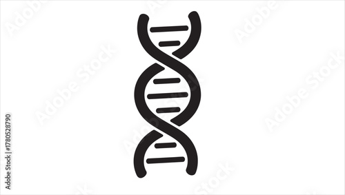 Scientific dna double helix icon representing biology research genetics and molecular science in a clean modern design
