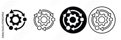 Adaptive Process and Workflow Icon Set. Continuous Improvement and Innovation symbol.