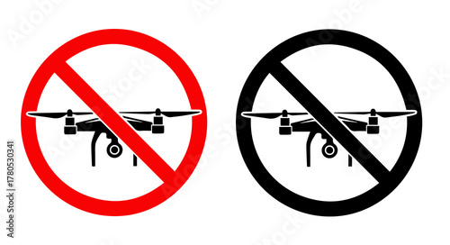 No Drone Zone – Bold Silhouette Sign for Restricted Airspace and Privacy Protection