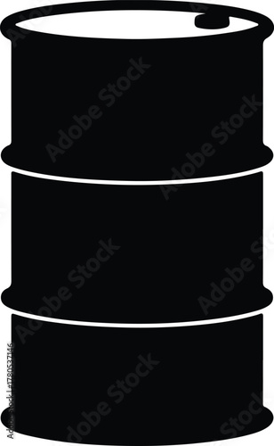 Silhouette vector oil barrel industrial container storage Illustrator