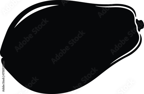 Silhouette vector papaya fruit tropical fresh isolated Illustrator