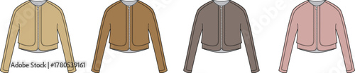 Four cropped jackets in different earthy tones