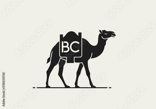 BC Camel Mascot with Minimalist Desert Logo