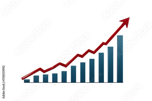 Red arrow graph line rising over blue bar chart on black background image, Png, Isolated on Transparent Background, Cut Out Free Download Red arrow graph line rising over blue bar chart on black background image, Png, Isolated on Transparent Background, Cut Out - GFXLoad