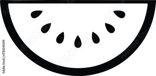 Silhouette vector watermelon slice icon summer fruit Illustrator