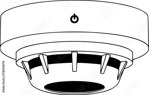 a white smoke detector, vector illustration

