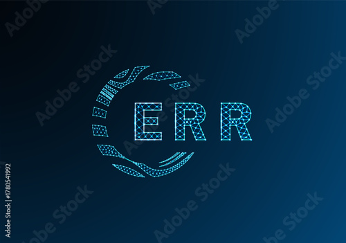 ERR low poly letter logo vector design. ERR lower poly logo design. ERR unique low poly logo design.