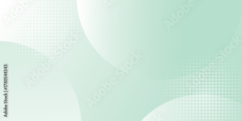 Minimalist abstract background with subtle green and white gradient circle shapes. Modern overlapping style background concept for covers, brochures, certificates, presentations and websites.