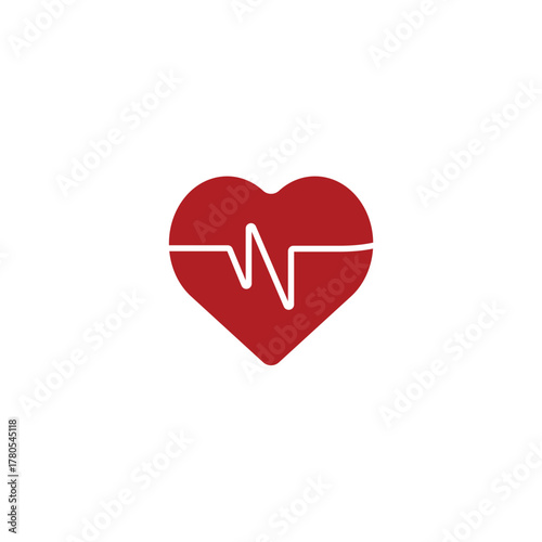 Love heart beat logo design