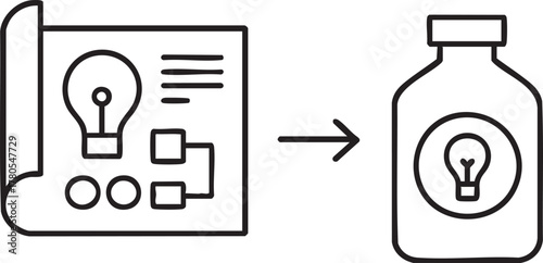 Black Vector Business Startup Innovation Icons 