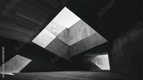 Modern Building Concept in Photorealistic Style with Innovative Geometry.