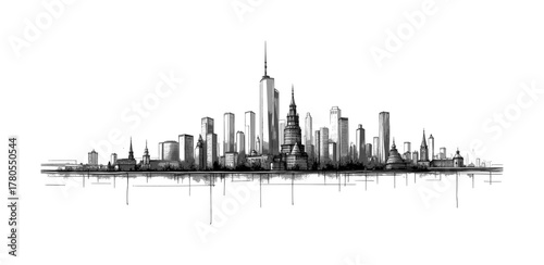 sketch hand drawing of cityscape (artwork 1)