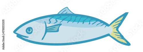 魚イラスト手描きのかんたんシンプルな食品