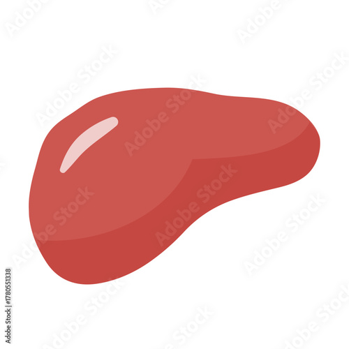 レバーイラスト手描きのかんたんシンプルな食品_輪郭線なし