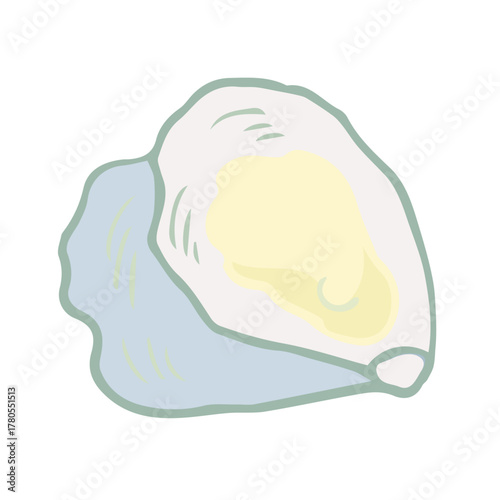 牡蠣イラスト手描きのかんたんシンプルな食品