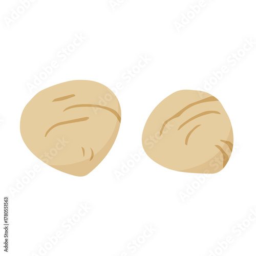 しじみイラスト手描きのかんたんシンプルな食品_輪郭なし