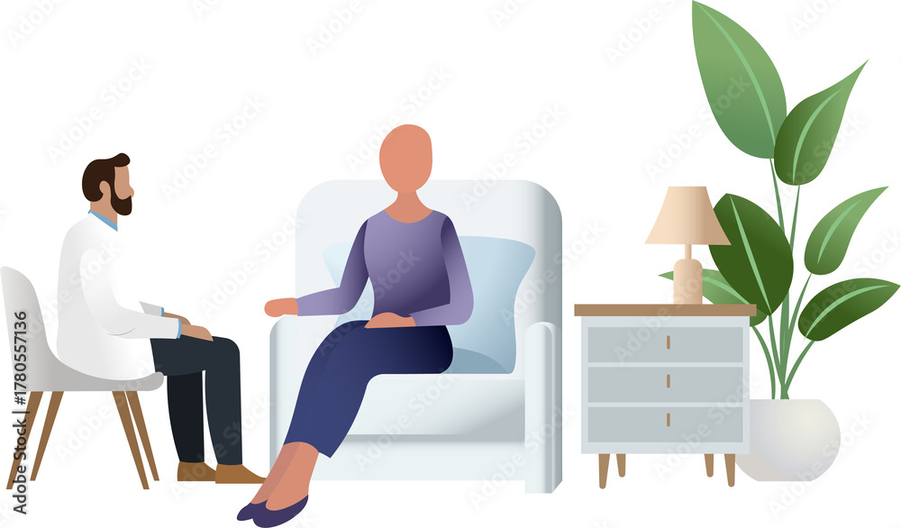 Fototapeta premium Doctor discussing with patient in therapy session