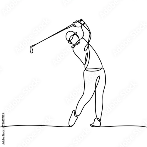 illustration of a man playing golf