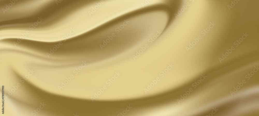 Fototapeta premium Golden silk smooth texture background with soft light waves elegant metallic fabric abstract design