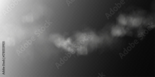 Light smoke effect on a black background