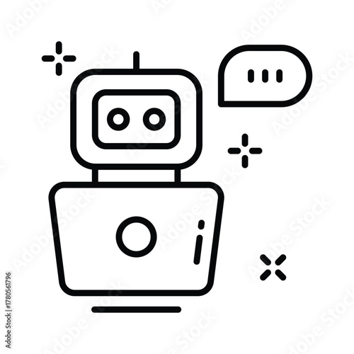 AI chatbot icon representing intelligent communication and automation.